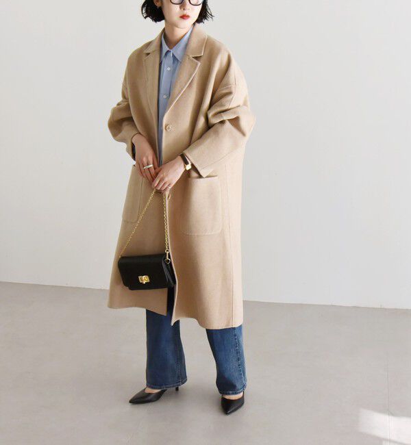 quaranciel「quaranciel: リバー チェスター ロング コート」|チェスターコート|ベージュ