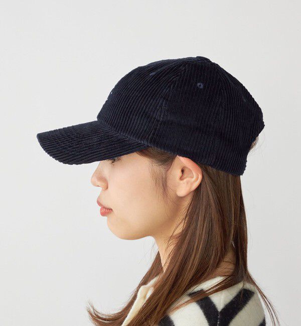 SHIPS「【WEB限定】SHIPS: ワンポイント ロゴ 刺繍 コーデュロイ オーバーフィット キャップ」|キャップ・キャスケット|ネイビー