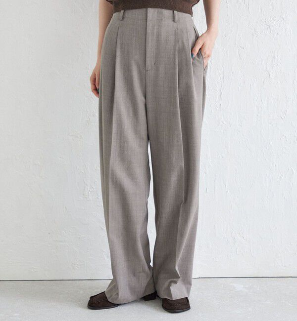 SHIPS for women「Wai＋:〈手洗い可能〉ウール混 2タック スラックス」|スラックス|