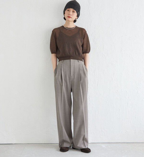 SHIPS for women「Wai＋:〈手洗い可能〉ウール混 2タック スラックス」|スラックス|