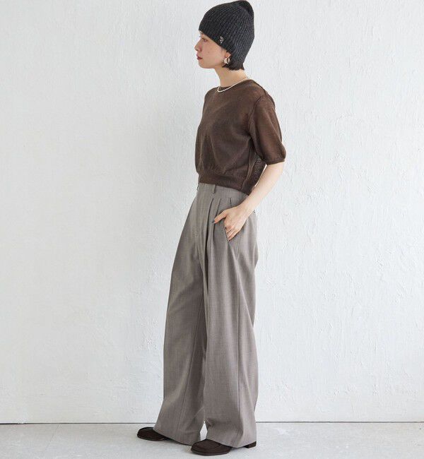 SHIPS for women「Wai＋:〈手洗い可能〉ウール混 2タック スラックス」|スラックス|