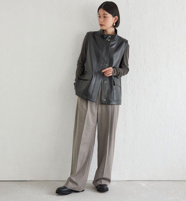 SHIPS for women「Wai＋:〈手洗い可能〉ウール混 2タック スラックス」|スラックス|