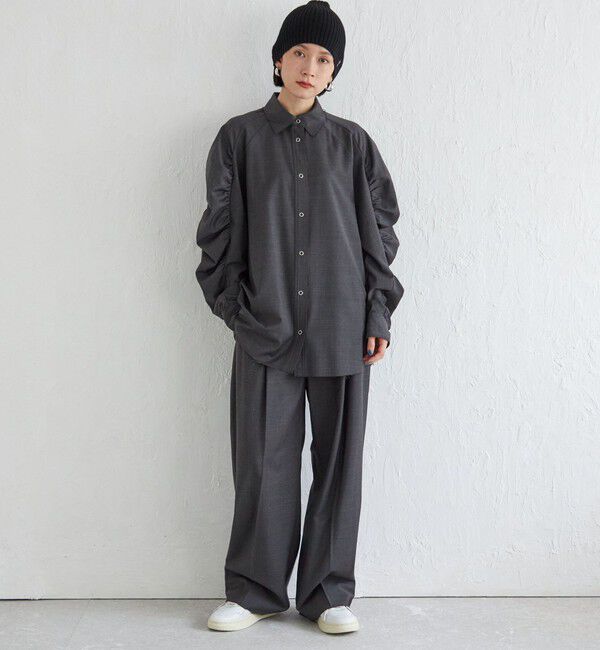 SHIPS for women「Wai＋:〈手洗い可能〉ウール混 2タック スラックス」|スラックス|