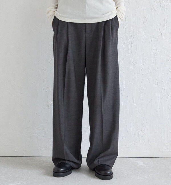 SHIPS for women「Wai＋:〈手洗い可能〉ウール混 2タック スラックス」|スラックス|