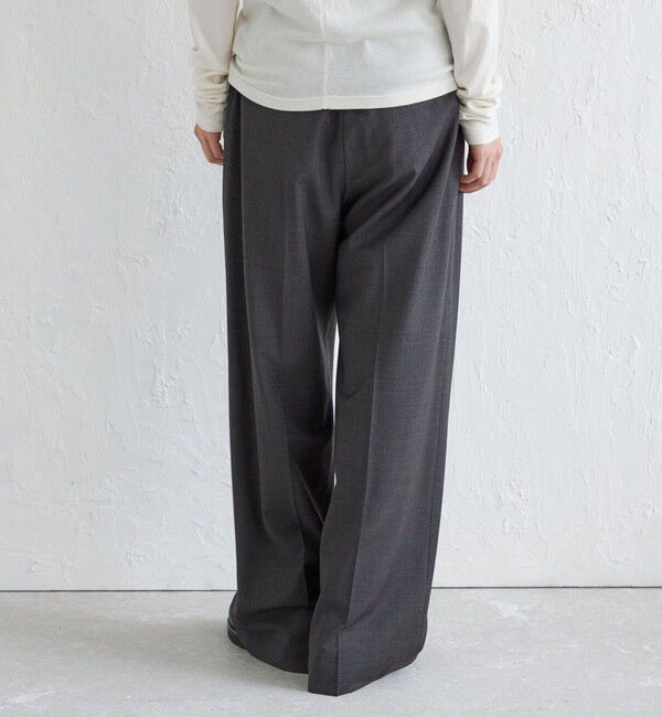 SHIPS for women「Wai＋:〈手洗い可能〉ウール混 2タック スラックス」|スラックス|