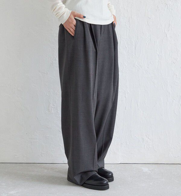 SHIPS for women「Wai＋:〈手洗い可能〉ウール混 2タック スラックス」|スラックス|