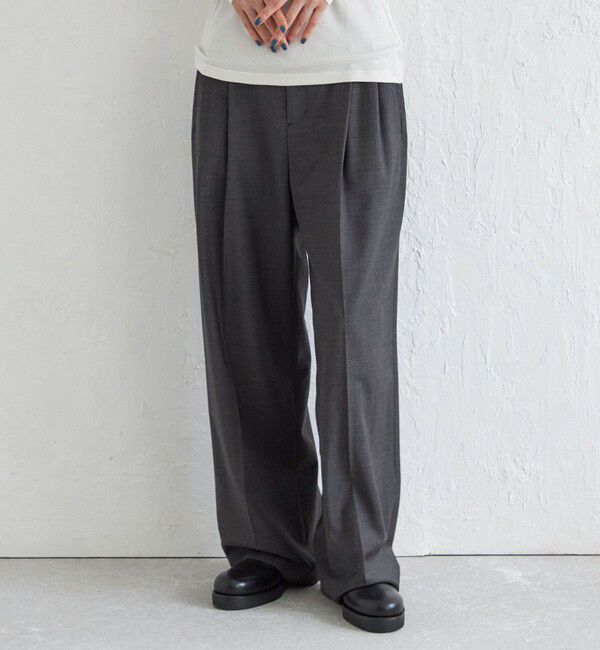 SHIPS for women「Wai＋:〈手洗い可能〉ウール混 2タック スラックス」|スラックス|