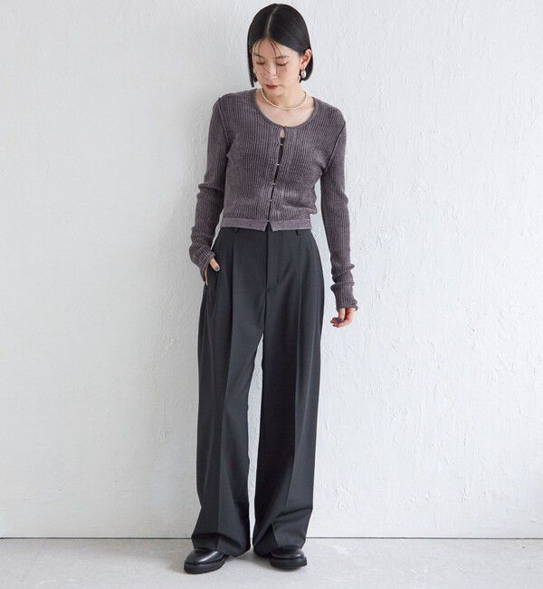 SHIPS for women「Wai＋:〈手洗い可能〉ウール混 2タック スラックス」|スラックス|