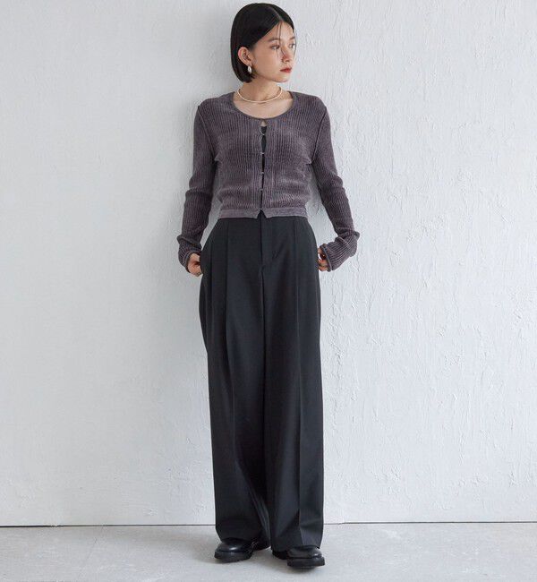 SHIPS for women「Wai＋:〈手洗い可能〉ウール混 2タック スラックス」|スラックス|