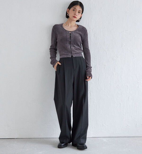 SHIPS for women「Wai＋:〈手洗い可能〉ウール混 2タック スラックス」|スラックス|