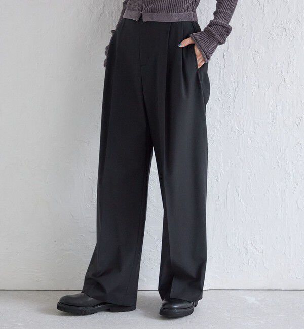 SHIPS for women「Wai＋:〈手洗い可能〉ウール混 2タック スラックス」|スラックス|