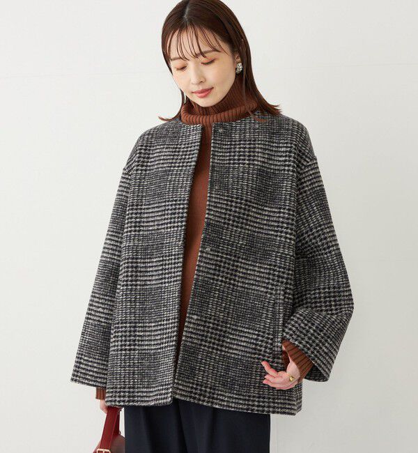 SHIPS Colors 「SHIPS Colors: スライバー ボンディング ノーカラー コート」|ノーカラーコート|