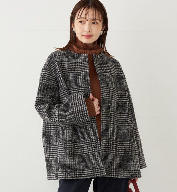 SHIPS Colors 「SHIPS Colors: スライバー ボンディング ノーカラー コート」|ノーカラーコート|