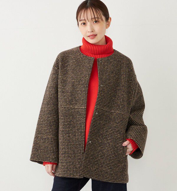 SHIPS Colors 「SHIPS Colors: スライバー ボンディング ノーカラー コート」|ノーカラーコート|