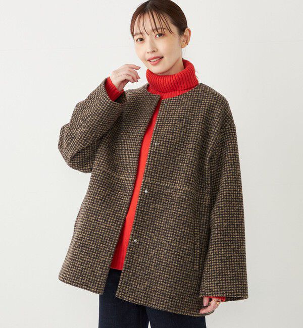 SHIPS Colors 「SHIPS Colors: スライバー ボンディング ノーカラー コート」|ノーカラーコート|