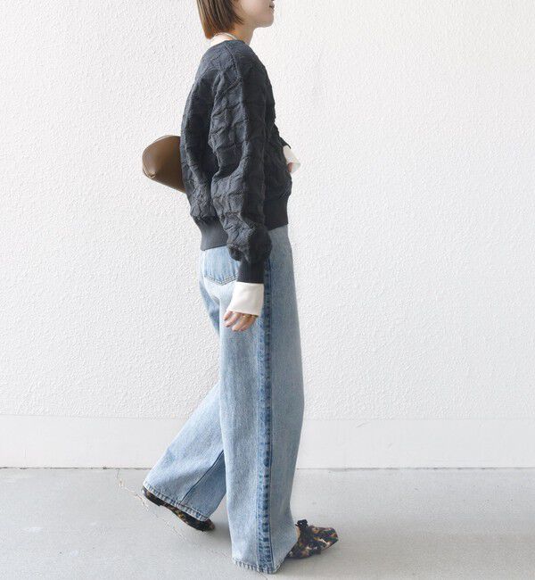 SHIPS for women「《一部予約》【WEB限定】〈洗濯機可能〉2WAY フラワー ジャカード ハーフ ジップ プルオーバー」|ニット・セーター|