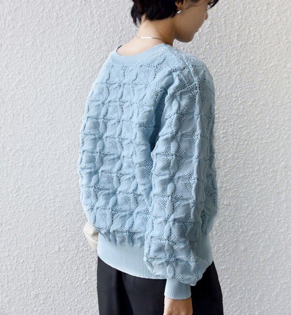 SHIPS for women「《一部予約》【WEB限定】〈洗濯機可能〉2WAY フラワー ジャカード ハーフ ジップ プルオーバー」|ニット・セーター|