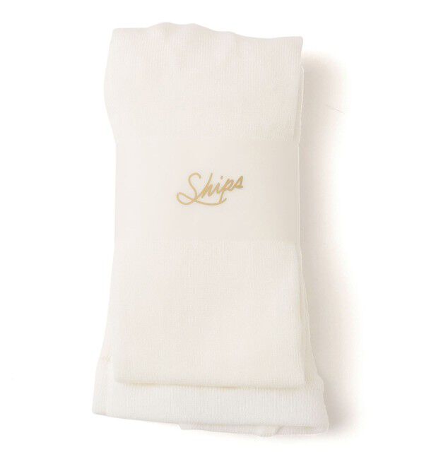 SHIPS KIDS「SHIPS KIDS:80～140cm / ガールズ 無地 タイツ」|タイツ・ストッキング|ホワイト