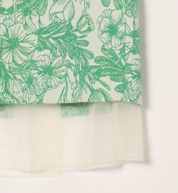 quaranciel「quaranciel: フラワー ジャカード レイヤード オーガンジー タイト スカート」|スカート|