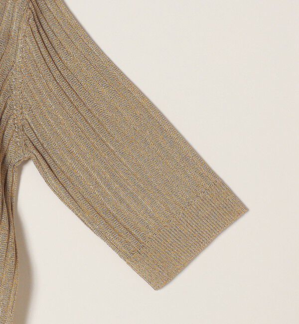 quaranciel「quaranciel:〈手洗い可能〉シアー ラメ ポロ リブ ニット プルオーバー」|ニット・セーター|