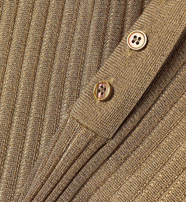 quaranciel「quaranciel:〈手洗い可能〉シアー ラメ ポロ リブ ニット プルオーバー」|ニット・セーター|