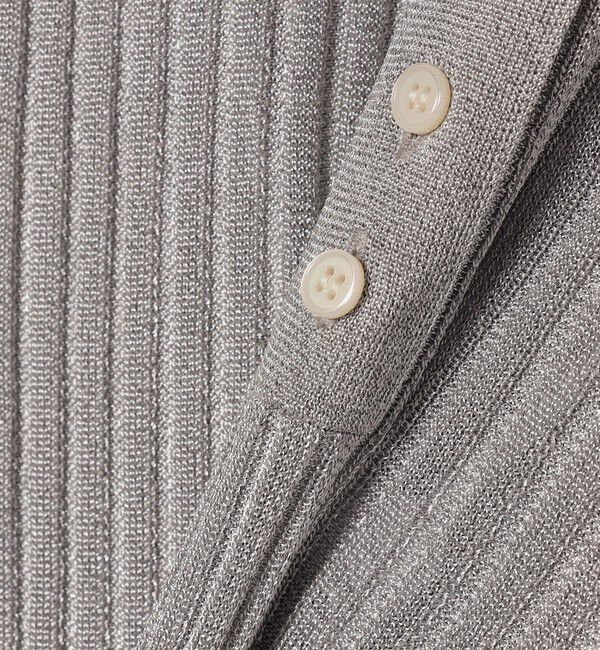 quaranciel「quaranciel:〈手洗い可能〉シアー ラメ ポロ リブ ニット プルオーバー」|ニット・セーター|