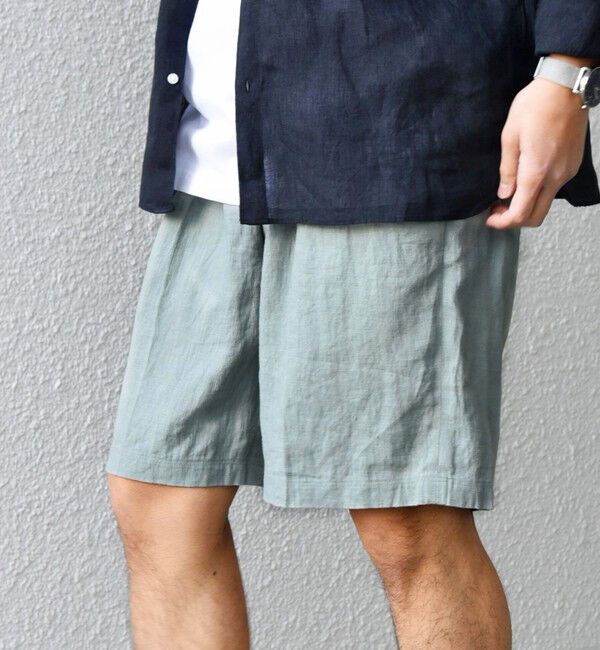 SHIPS any「SHIPS any:〈洗濯機可能〉NOVELTEX リネン イージー ショーツ(セットアップ対応)◇」|その他|ライトグリーン