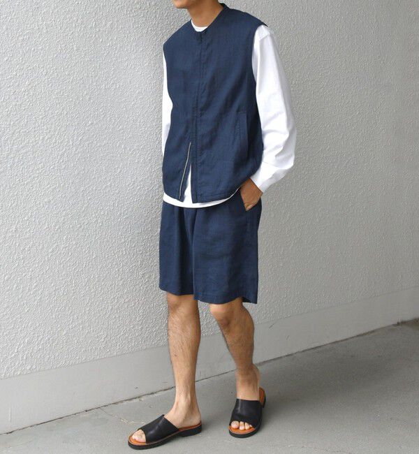 SHIPS any「SHIPS any:〈洗濯機可能〉NOVELTEX リネン イージー ショーツ(セットアップ対応)◇」|その他|