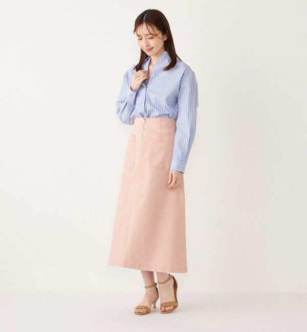 SHIPS Colors 「SHIPS Colors:〈洗濯機可能〉カラーデニム スカート」|フレア|