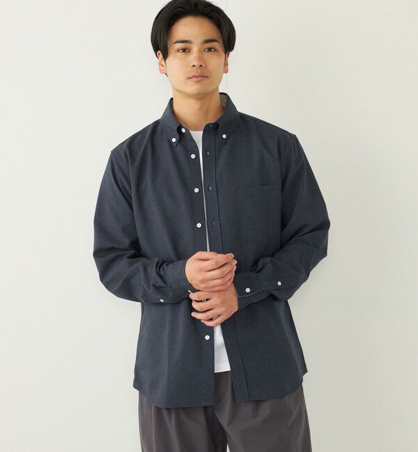 SHIPS Colors 「SHIPS Colors:ポリトロ ボタンダウン ロングスリーブ シャツ」|シャツ・ブラウス|ネイビー