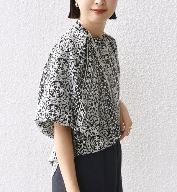 SHIPS for women「〈洗濯機可能〉レース バルーン 袖 ブラウス」|シャツ・ブラウス|