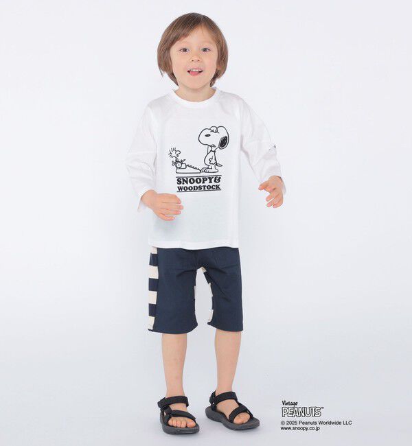 SHIPS KIDS「SHIPS KIDS:100～130cm / スヌーピー 七分袖 TEE」|Tシャツ・カットソー|