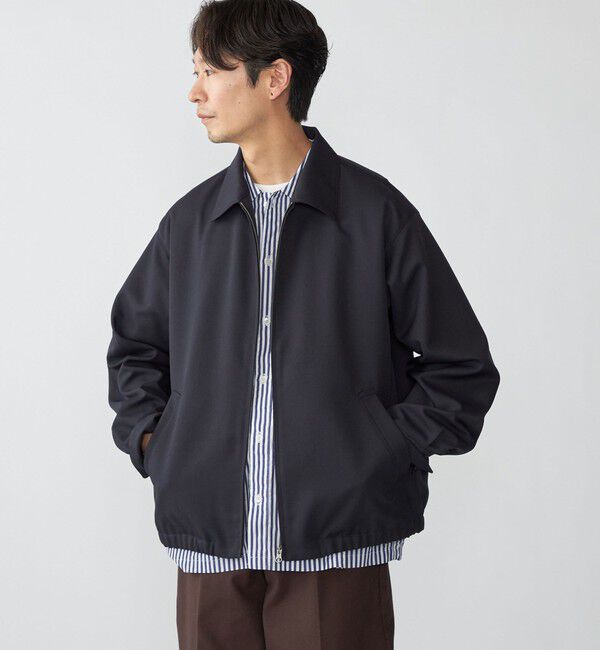 SHIPS「SHIPS: ウール ライク ポリエステル ジップ ブルゾン」|ブルゾン・スタジャン|
