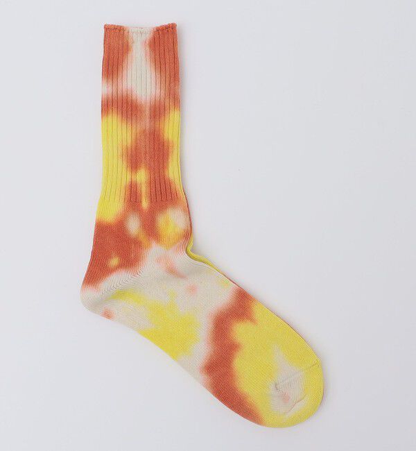SHIPS「ANONYMOUS: タイダイ クルー ソックス」|ソックス|オレンジ