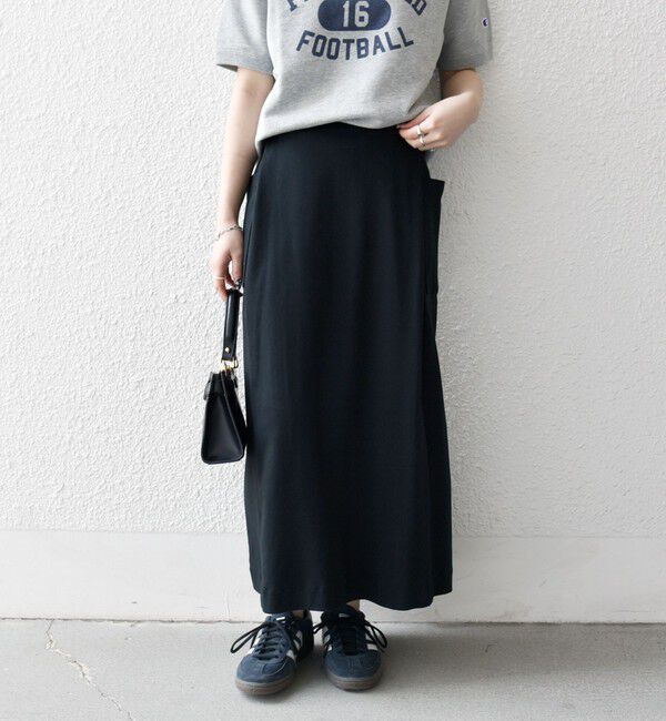 SHIPS any「SHIPS any:〈接触冷感/汗染み防止加工/洗濯機可能〉Iライン イージー スカート」|スカート|ブラック