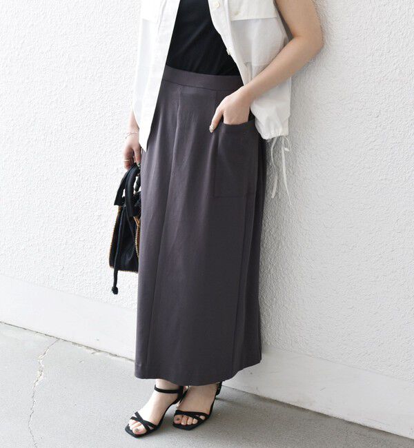 SHIPS any「SHIPS any:〈接触冷感/汗染み防止加工/洗濯機可能〉Iライン イージー スカート」|スカート|グレー系その他