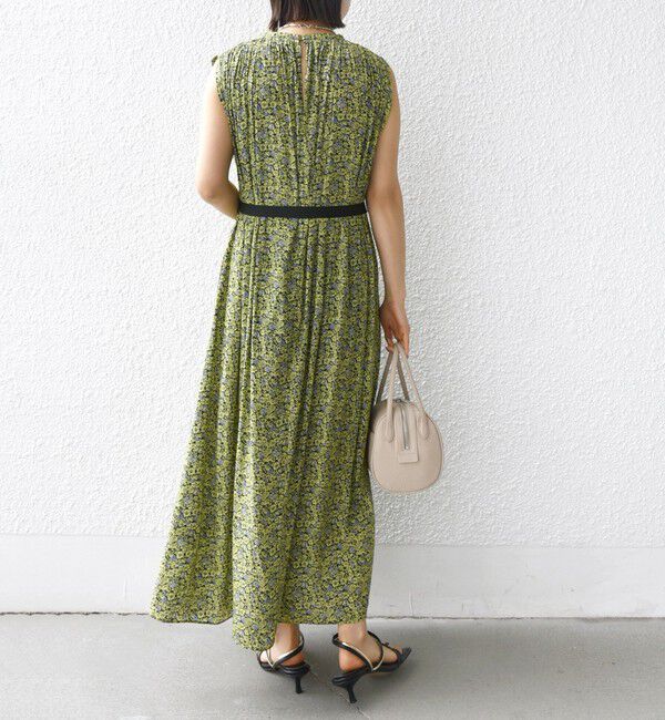 SHIPS for women「〈手洗い可能〉割繊 フラワー プリント ノースリーブ ワンピース」|ワンピース|