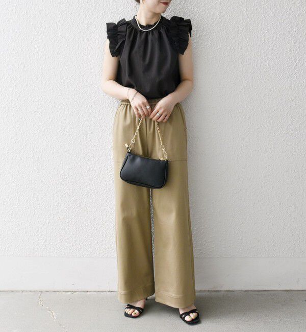 SHIPS any「SHIPS any:〈洗濯機可能〉ミニサッカー フリル スタンドカラー シャツ ブラウス」|シャツ・ブラウス|