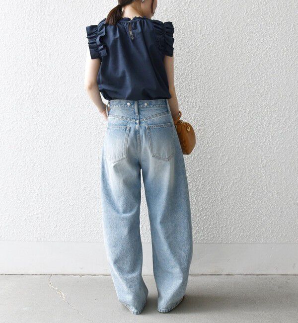 SHIPS any「SHIPS any:〈洗濯機可能〉ミニサッカー フリル スタンドカラー シャツ ブラウス」|シャツ・ブラウス|