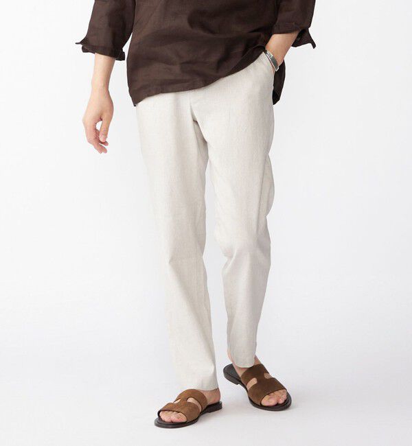 SHIPS「SHIPS: フレックスリネン イージー パンツ」|その他|ナチュラル