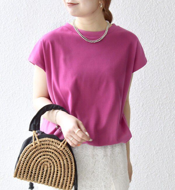 SHIPS any「SHIPS any:〈接触冷感/汗染み防止加工/洗濯機可能〉ドロスト フレンチスリーブ TEE」|Tシャツ・カットソー|