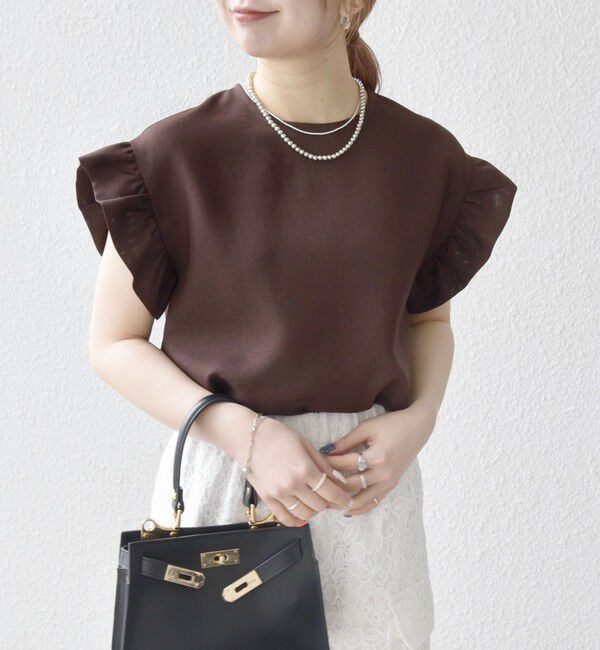 SHIPS any「SHIPS any:〈洗濯機可能〉リネンライク ブラウス &times; タイトスカート セットアップ」|ワンピース|