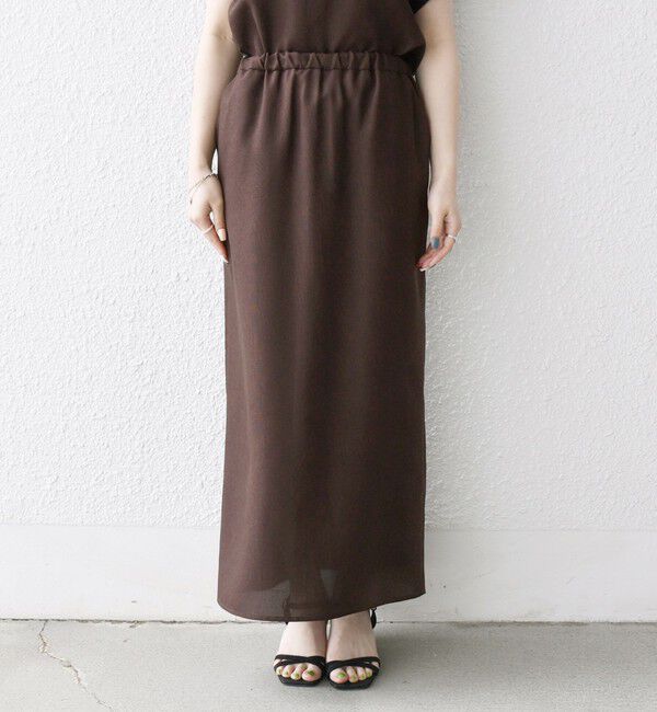 SHIPS any「SHIPS any:〈洗濯機可能〉リネンライク ブラウス &times; タイトスカート セットアップ」|ワンピース|