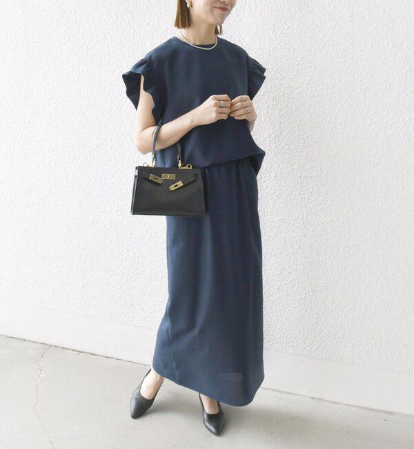 SHIPS any「SHIPS any:〈洗濯機可能〉リネンライク ブラウス &times; タイトスカート セットアップ」|ワンピース|