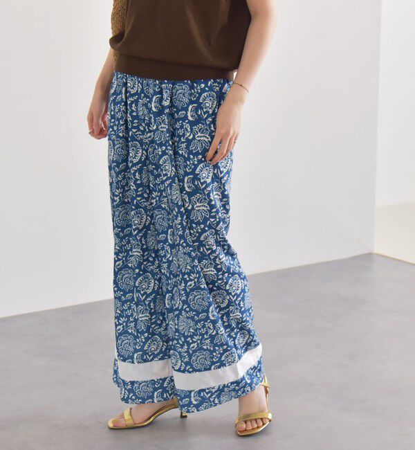 quaranciel「quaranciel:〈洗濯機可能〉フラワー プリント セミフレア パンツ」|その他|