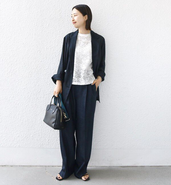 SHIPS for women「〈手洗い可能〉オーガニック コットン レース ノースリーブ プルオーバー」|タンクトップ|