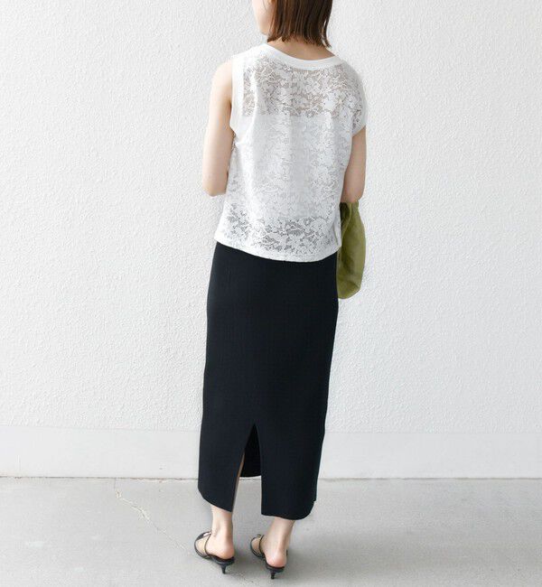 SHIPS for women「〈手洗い可能〉オーガニック コットン レース ノースリーブ プルオーバー」|タンクトップ|