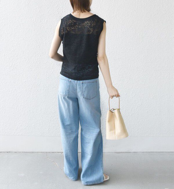 SHIPS for women「〈手洗い可能〉オーガニック コットン レース ノースリーブ プルオーバー」|タンクトップ|