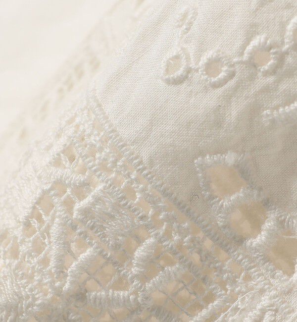 SHIPS Colors 「SHIPS Colors:〈洗濯機可能〉コットン 幾何 レース コンビ シャツ」|シャツ・ブラウス|