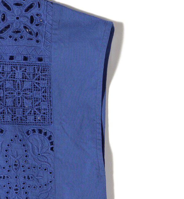 SHIPS Colors 「SHIPS Colors:〈洗濯機可能〉コットン 幾何 レース コンビ シャツ」|シャツ・ブラウス|